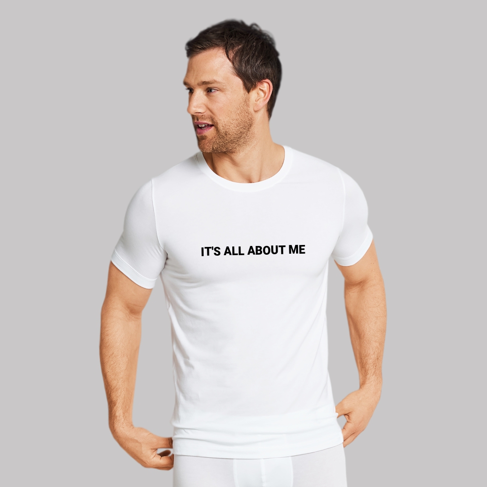 BASIC CREW-NECK T-SHIRT "IT'S ALL ABOUT ME"